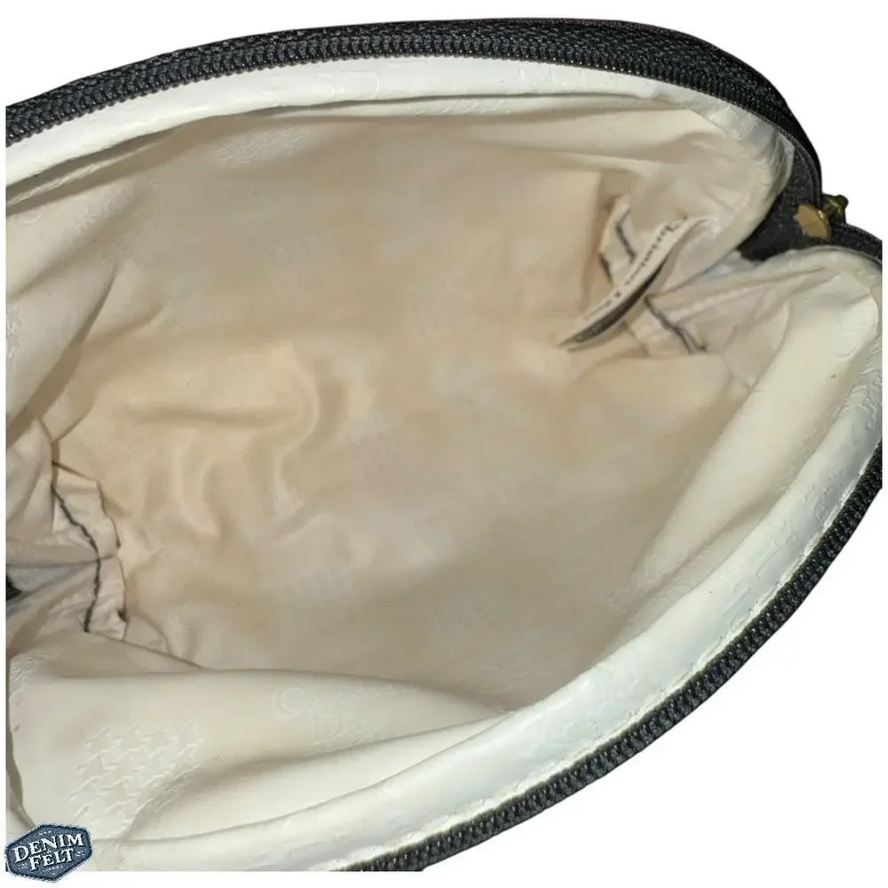 Christian Dior Vintage Trotter Rope‎ Print Cosmetic/Makeup Pouch – Black/Gold